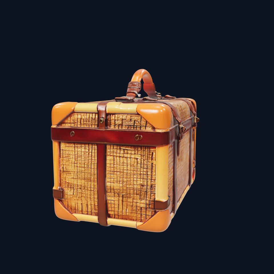 Vintage LeatherWrapped Travel Suitcase Model Pack